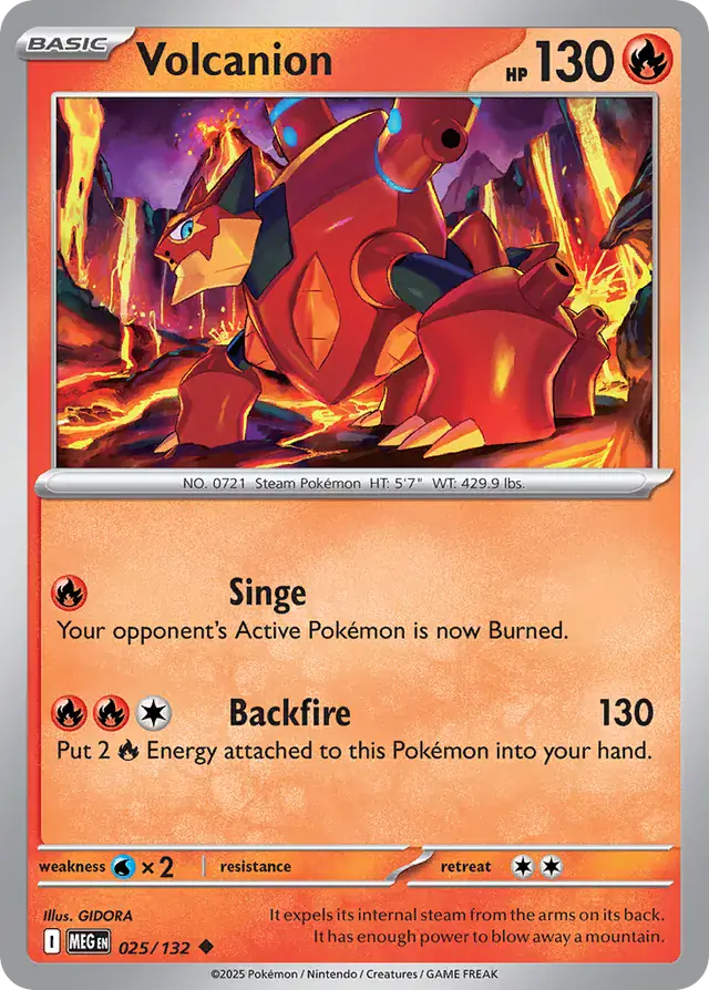 Volcanion #025 Mega Evolution Pokémon TCG Card – Base