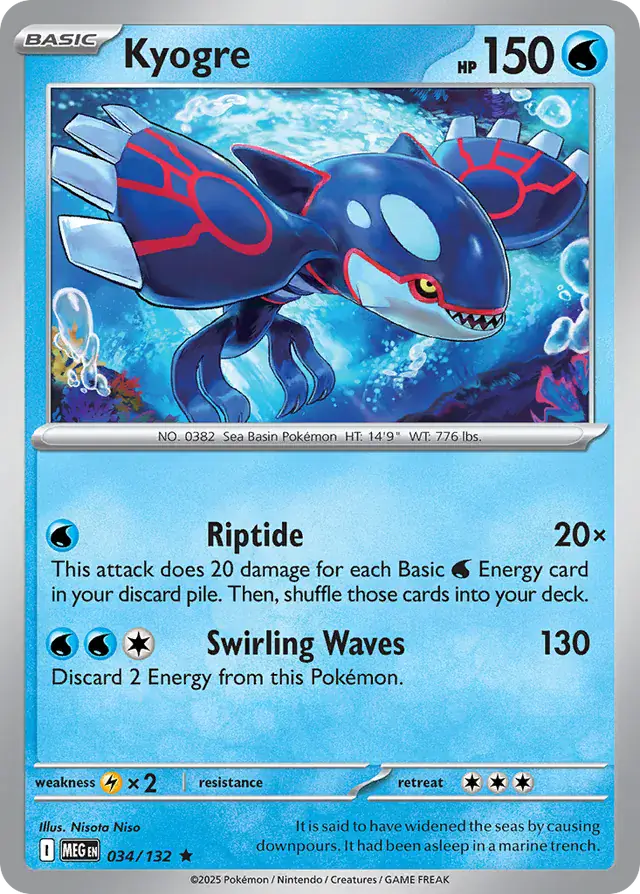 Kyogre #034 Mega Evolution Pokémon TCG Card – Base