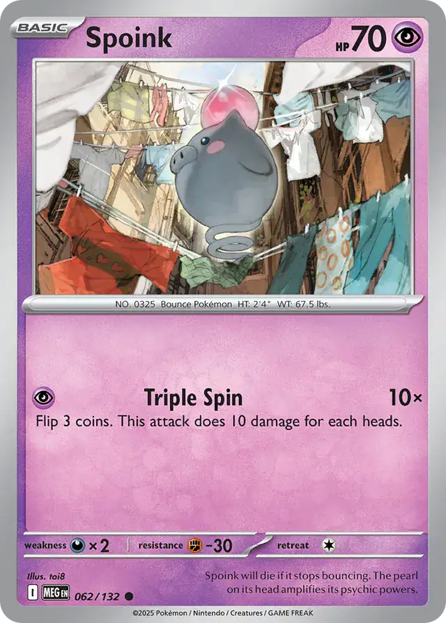 Spoink #062 Mega Evolution Pokémon TCG Card – Base