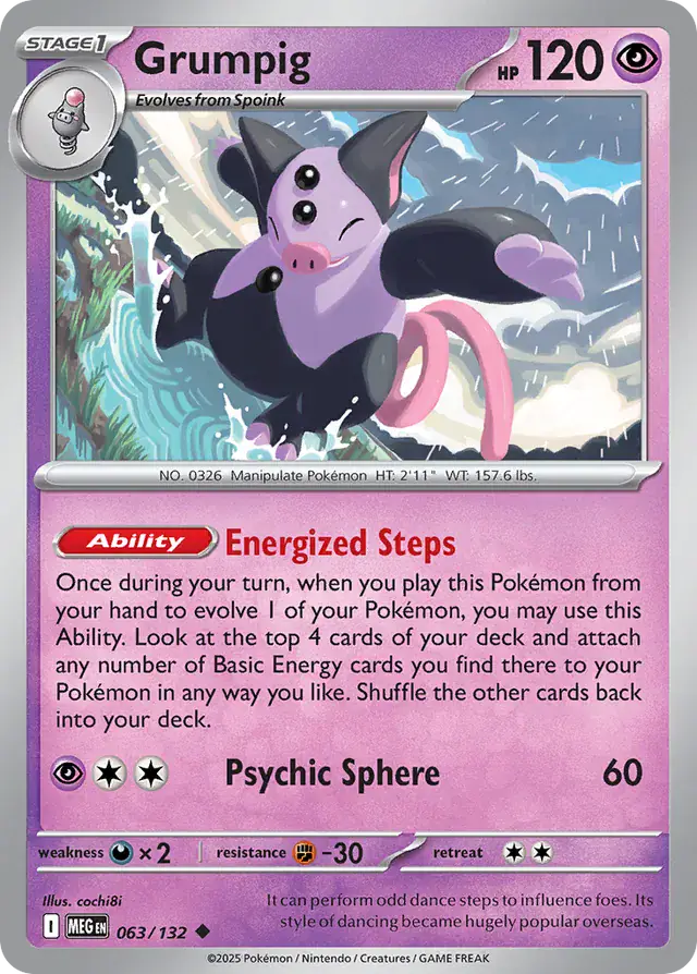 Grumpig #063 Mega Evolution Pokémon TCG Card – Base