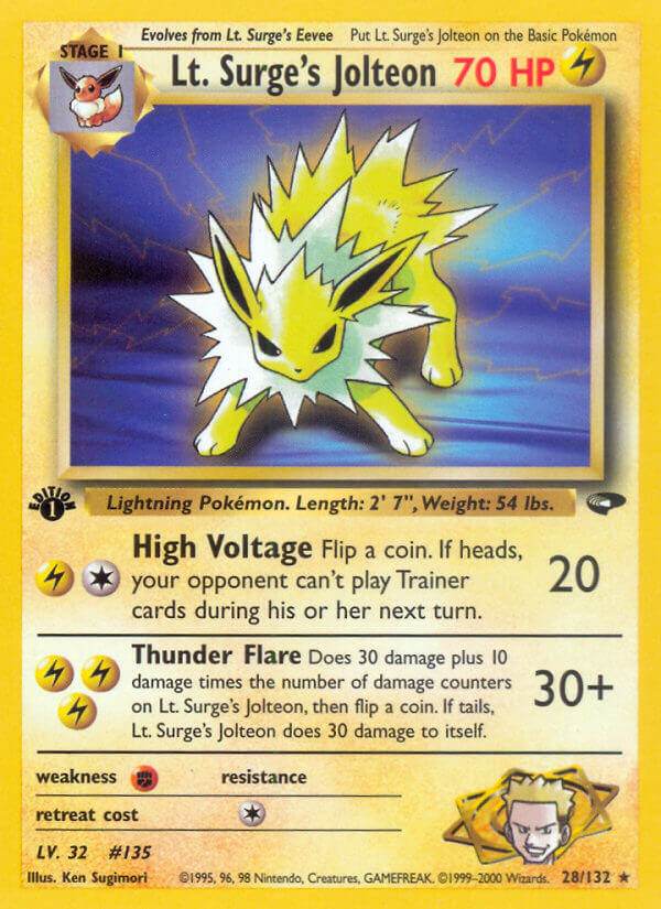 Lt. Surge's Jolteon 28/132 Non-Holo Rare - MissingNo.