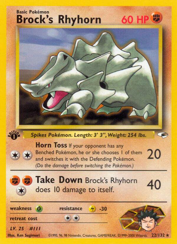 Brock's Rhyhorn 22/132 Non-Holo Rare - MissingNo.