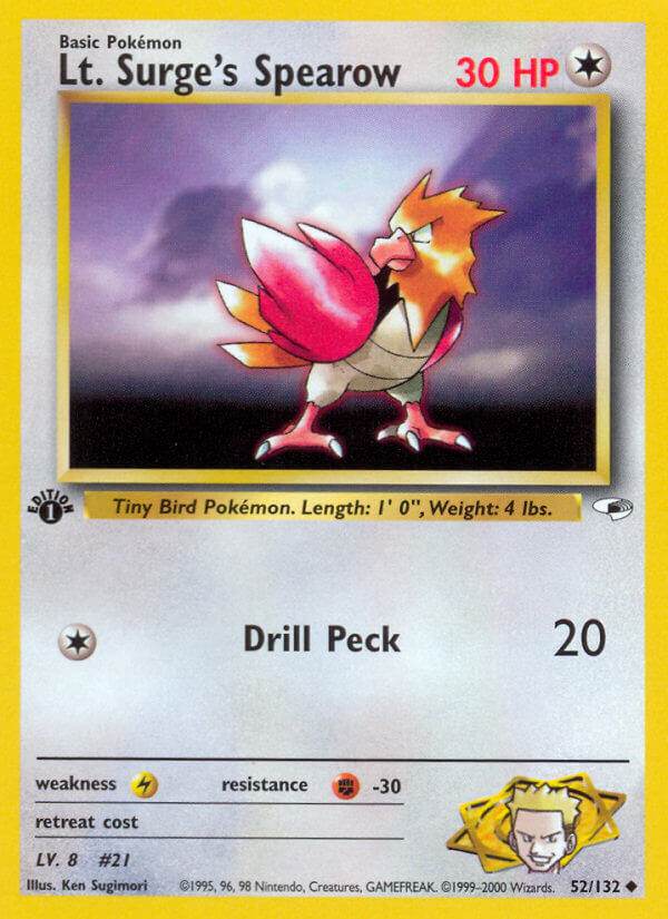 Lt. Surge's Spearow 52/132 Uncommon - MissingNo.