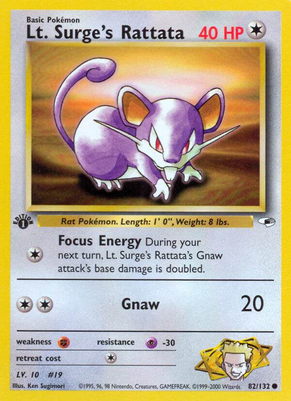 Lt. Surge's Rattata 82/132 Common - MissingNo.