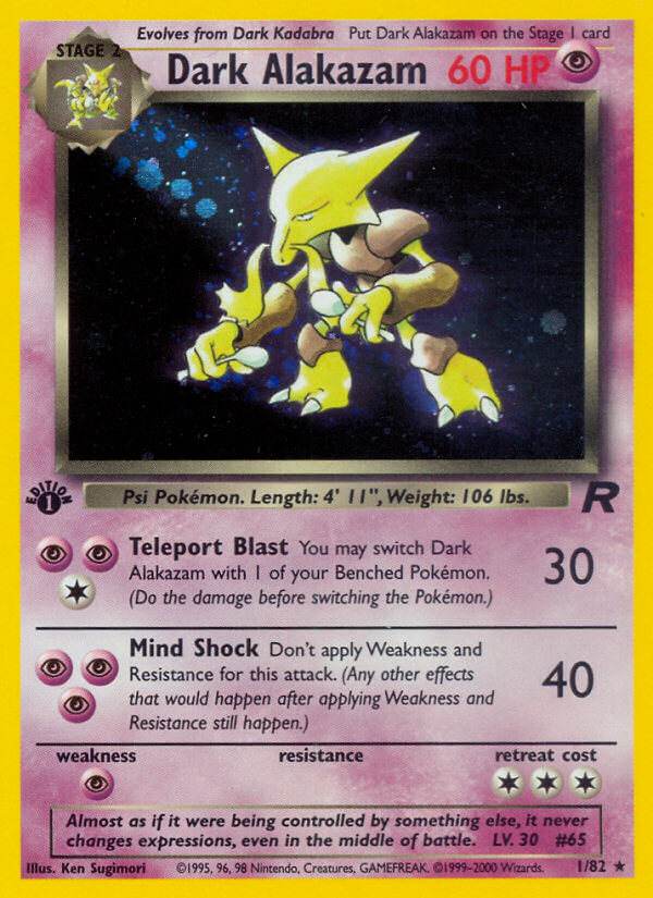 Dark Alakazam 1/82 Holo Rare - MissingNo.