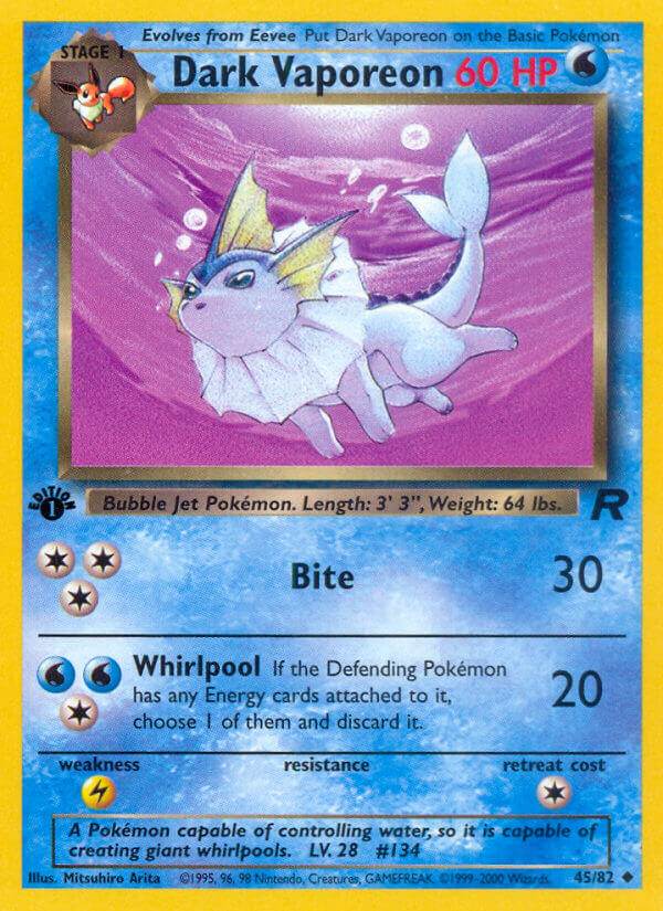 Dark Vaporeon 45/82 Uncommon - MissingNo.
