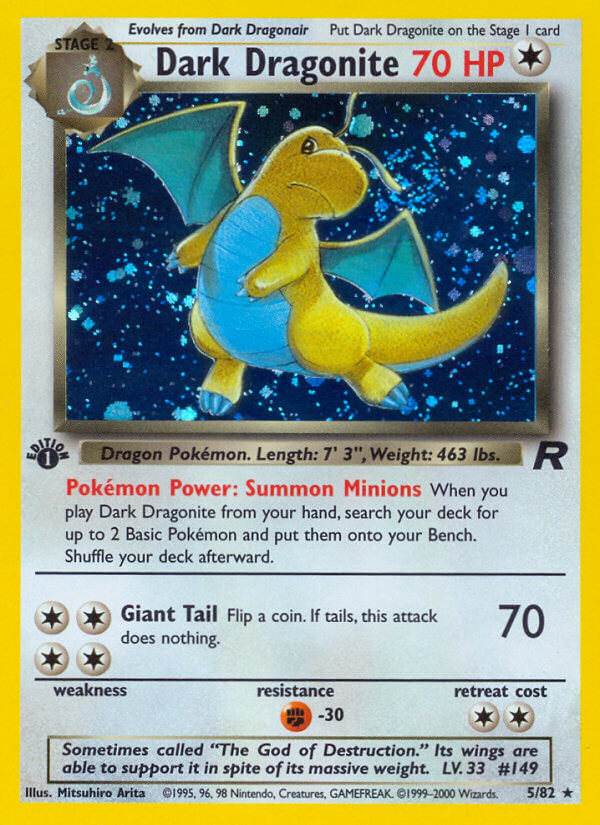 Dark Dragonite 5/82 Holo Rare - MissingNo.