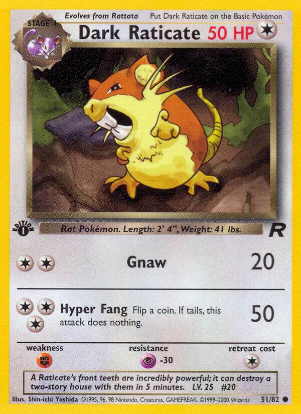 Dark Raticate 51/82 Common - MissingNo.