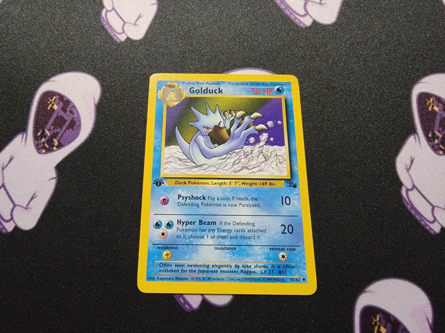 Golduck - 35/62 - Uncommon 1st Edition Fossil - Pokemon Card - NM - MissingNo.