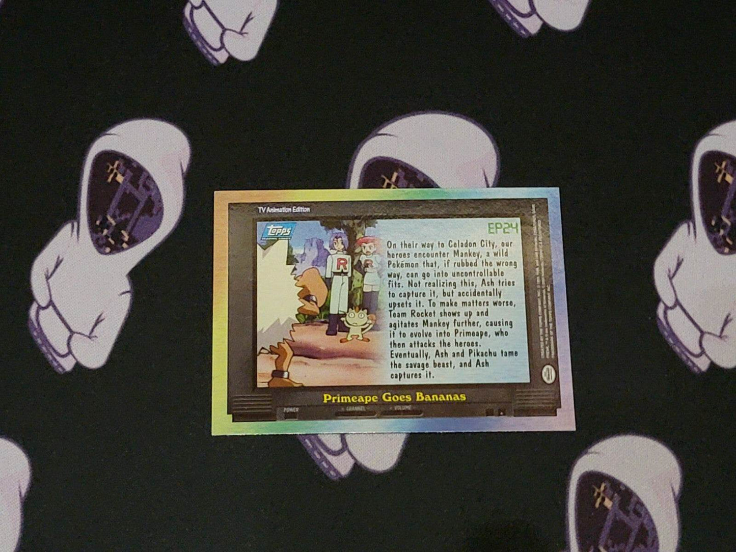Primeape Goes Bananas #EP24 Pokemon 2000 Topps TV Holo Foil Rare NM - MissingNo.