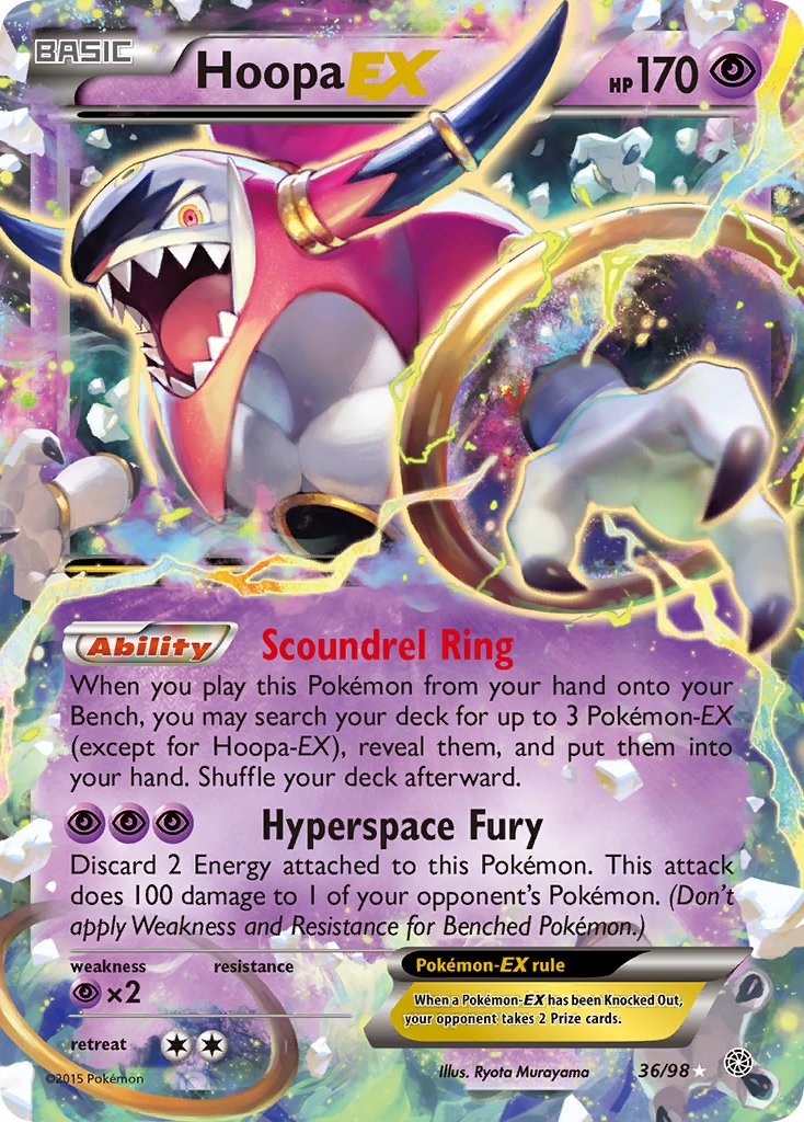 Hoopa EX 36/98 Holo Rare EX - MissingNo.