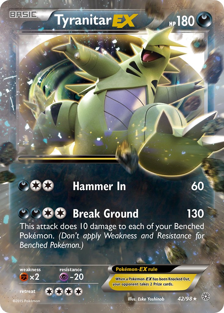 Tyranitar EX 42/98 Holo Rare EX - MissingNo.
