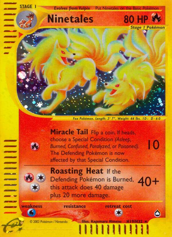 Ninetales H19/H32 Holo Rare - MissingNo.