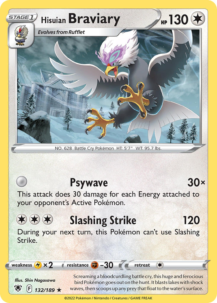 Hisuian Braviary 132/189 Non-Holo Rare