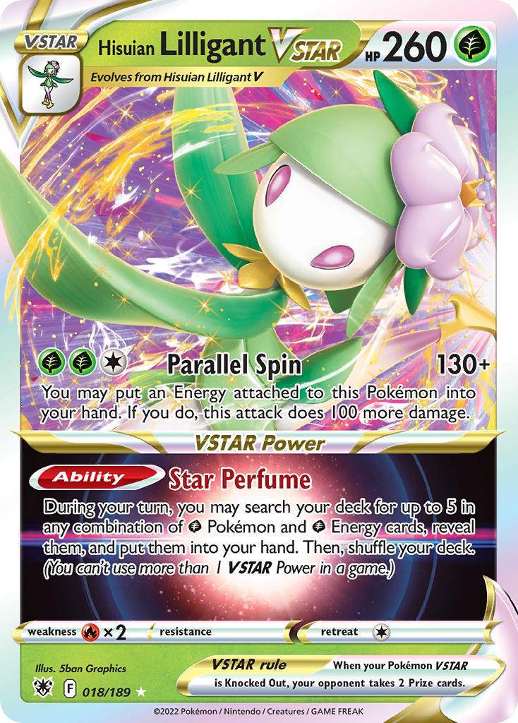 Hisuian Lilligant VSTAR 18/189 Holo Rare VSTAR