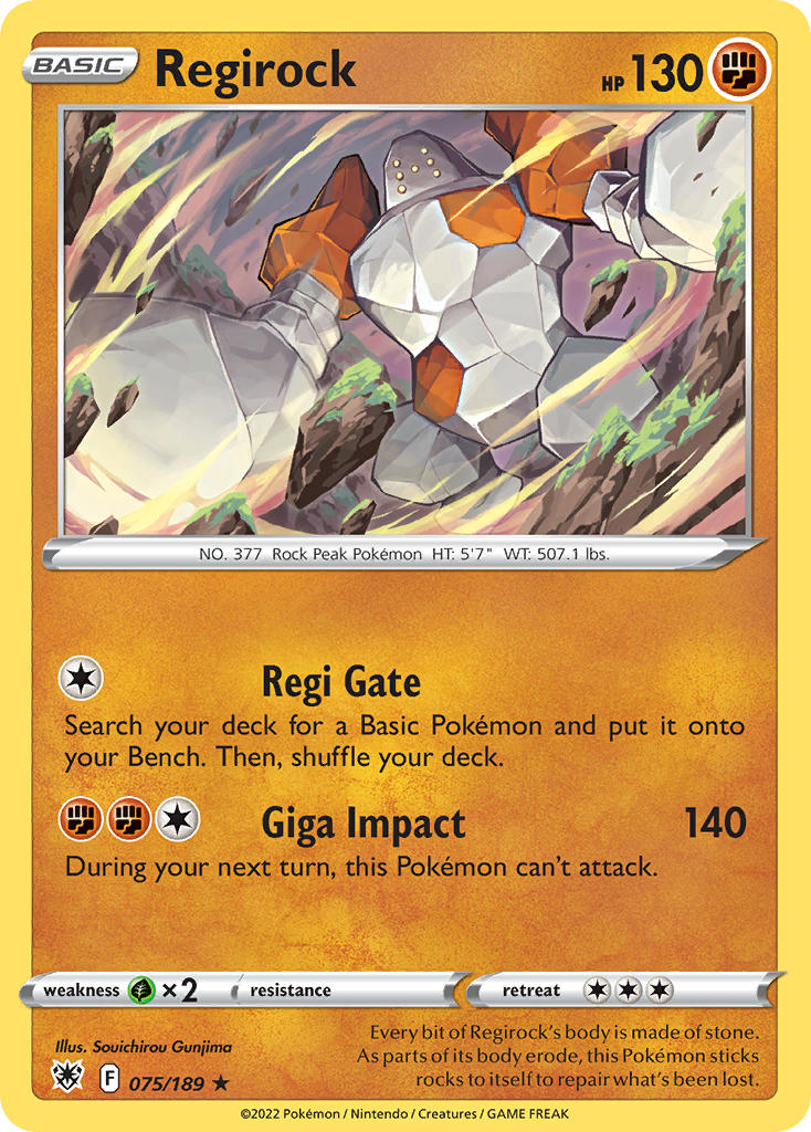 Regirock 75/189 Reverse Rare