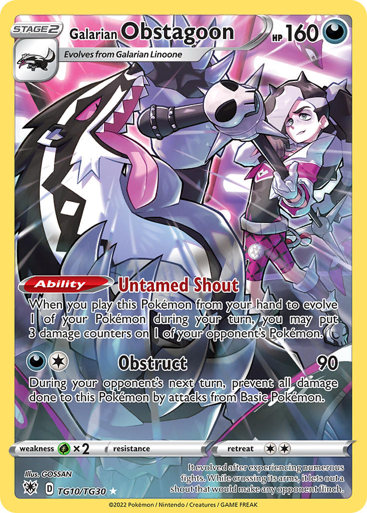 Galarian Obstagoon TG10/TG30 Holo Rare