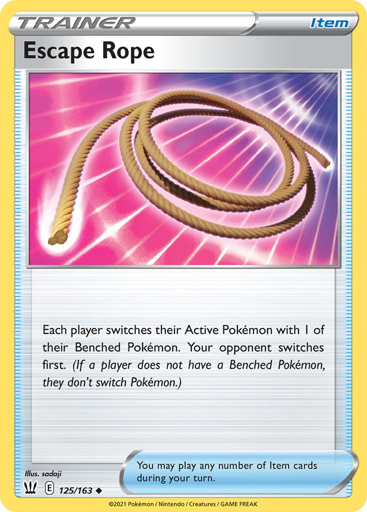 Escape Rope 125/163 Non-Holo Play! Pokémon Stamp Prize Pack Series 1 & Prize Pack Series 2 Exclusive