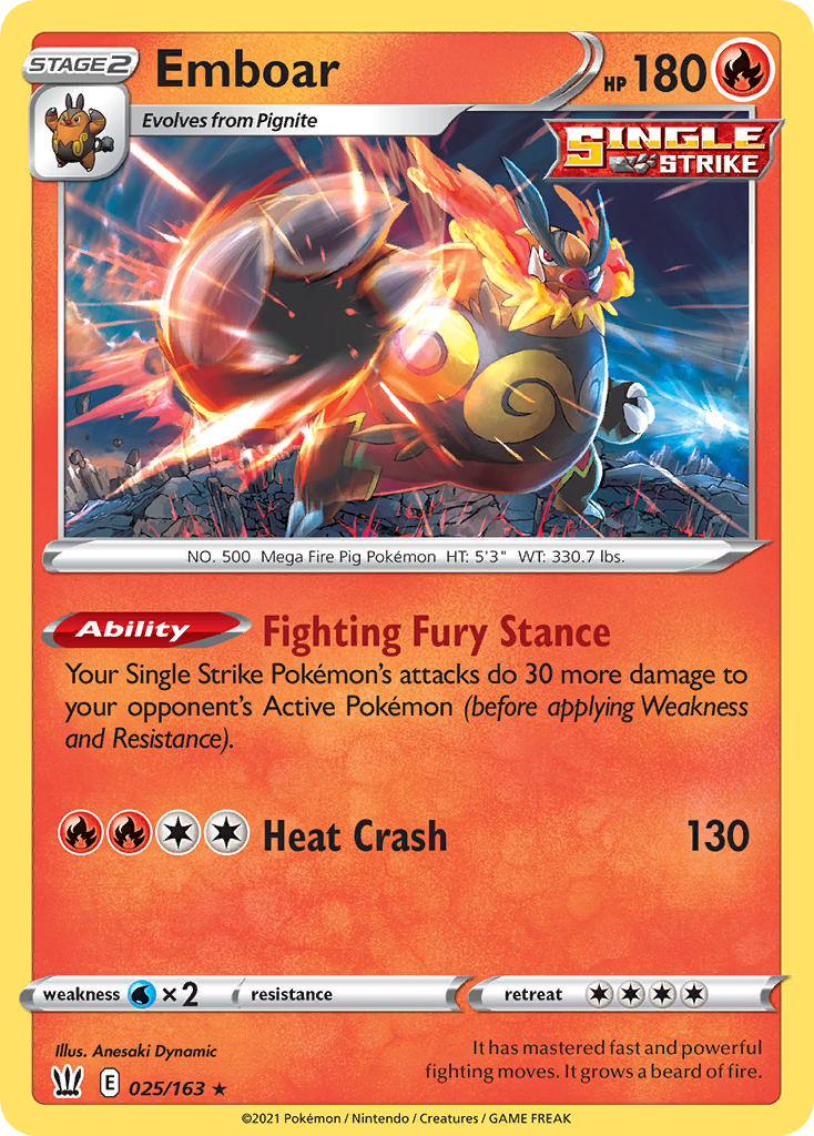Emboar 25/163 Holo Rare