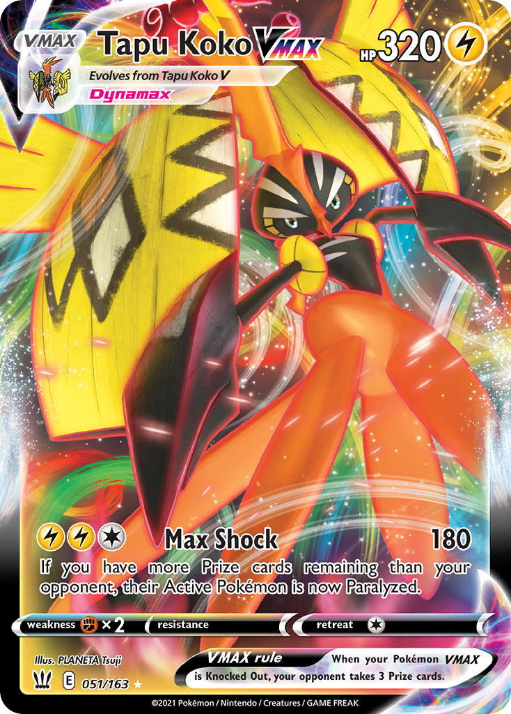Tapu Koko VMAX 51/163 Holo Rare VMAX