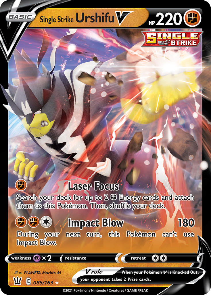 Single Strike Urshifu V 85/163 Holo Rare V