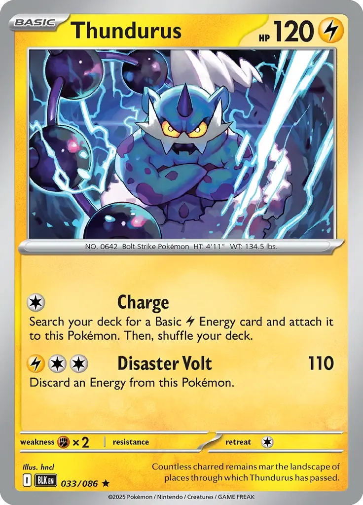 Thundurus 033/086 Master Ball Holo Rare