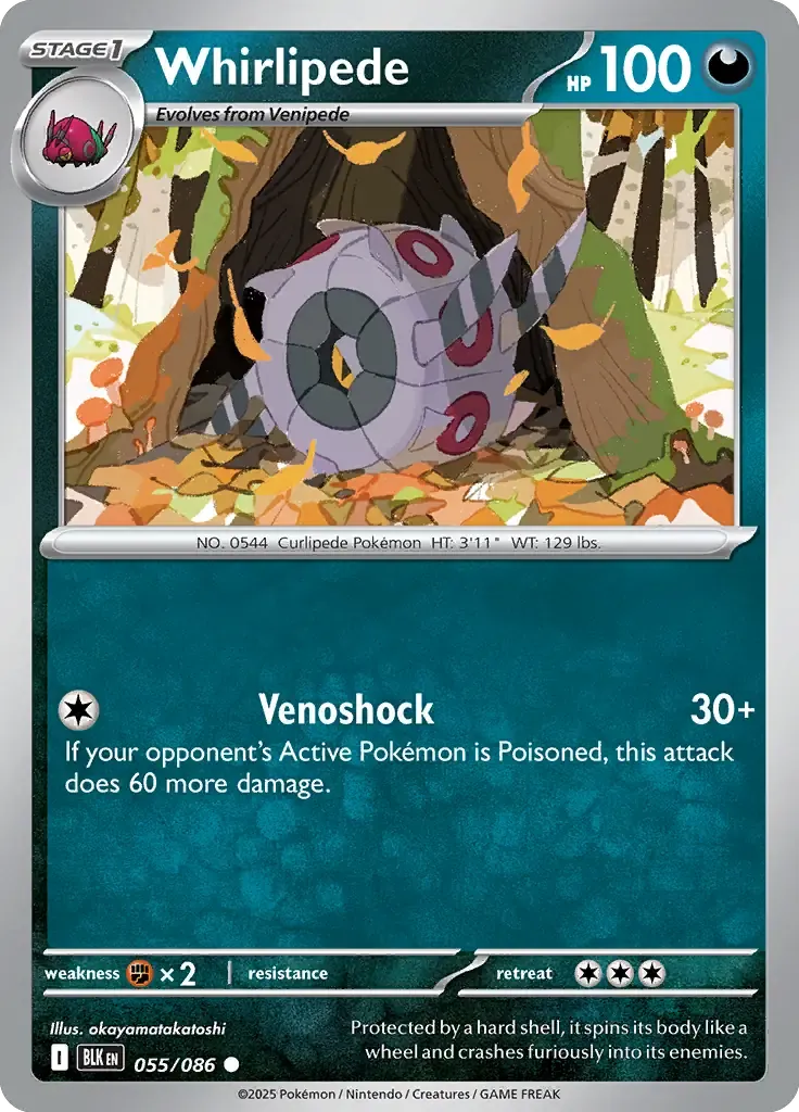Whirlipede 055/086 Master Ball Holo Common