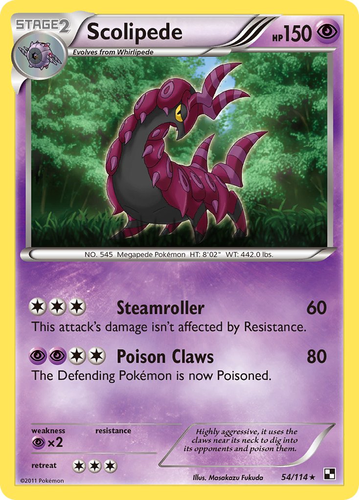 Scolipede 54/114 Reverse Rare - MissingNo.