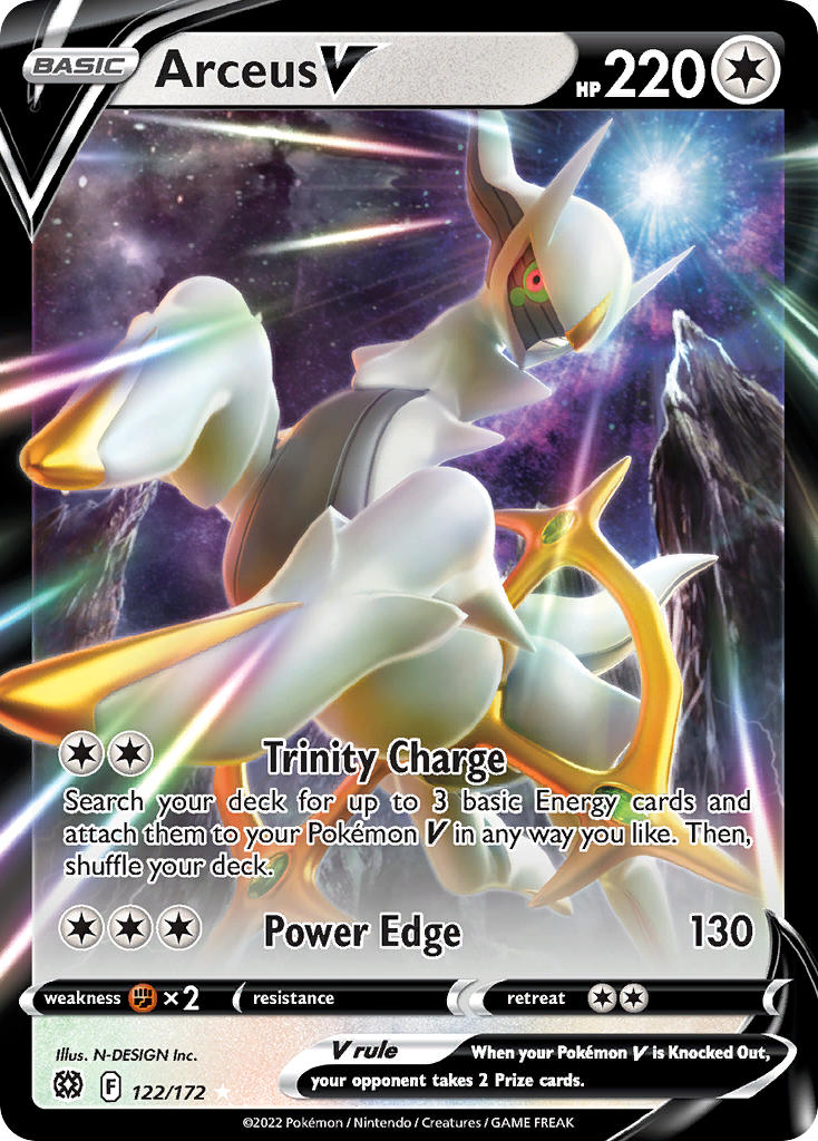 Arceus V 122/172 Play! Pokémon Stamp Prize Pack Series 2 & Prize Pack Series 3 Exclusive