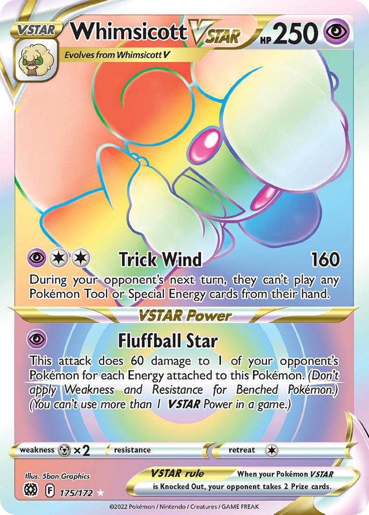 Whimsicott VSTAR 175/172 Rainbow Secret Rare VSTAR