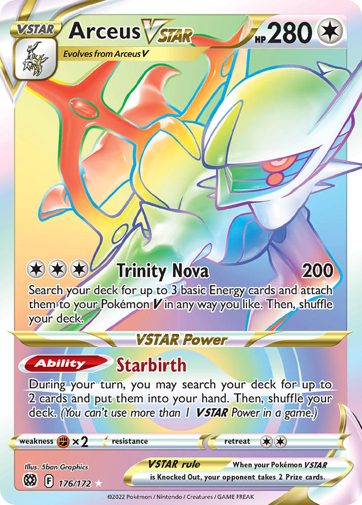 Arceus VSTAR 176/172 Rainbow Secret Rare VSTAR