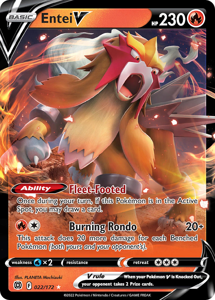 Entei V 22/172 Holo Rare V