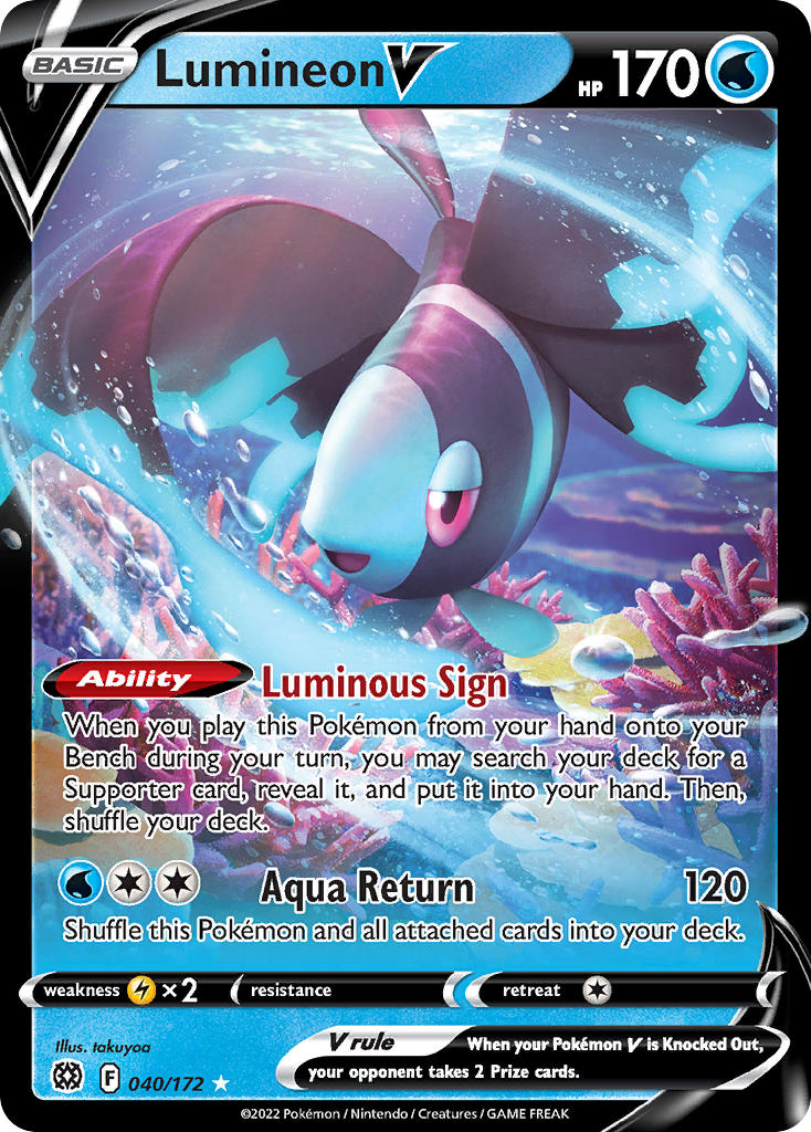 Lumineon V 40/172 Holo Rare V