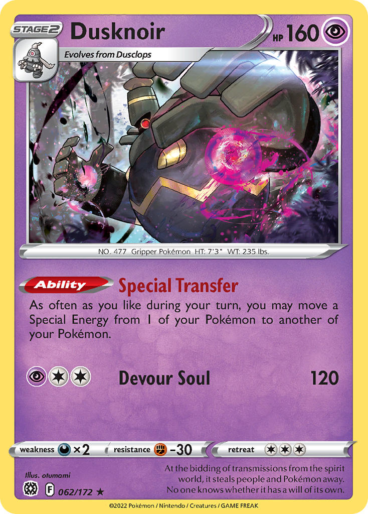 Dusknoir 62/172 Non-Holo Play! Pokémon Stamp Prize Pack Series 2 Exclusive