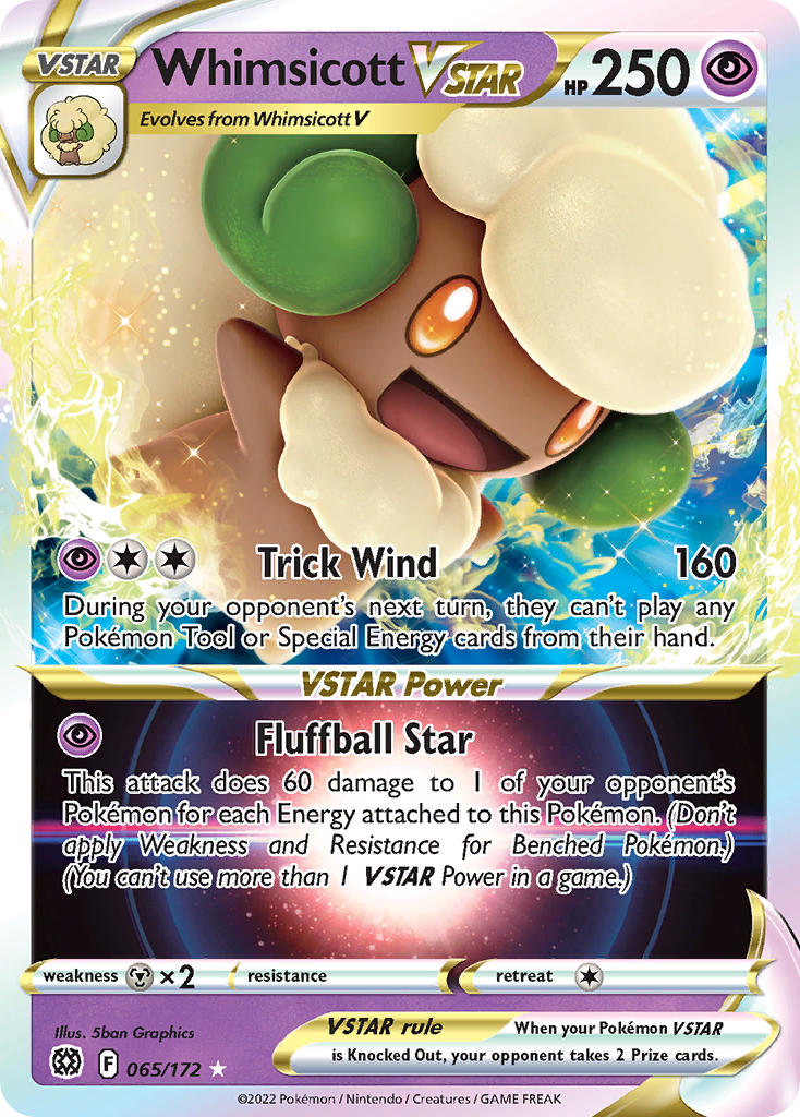 Whimsicott VSTAR 65/172 Play! Pokémon Stamp Prize Pack Series 2 Exclusive