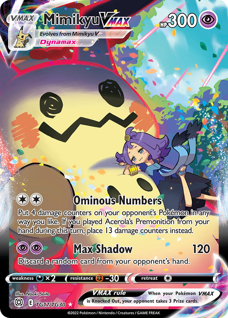Mimikyu VMAX TG17/TG30 Holo Rare VMAX