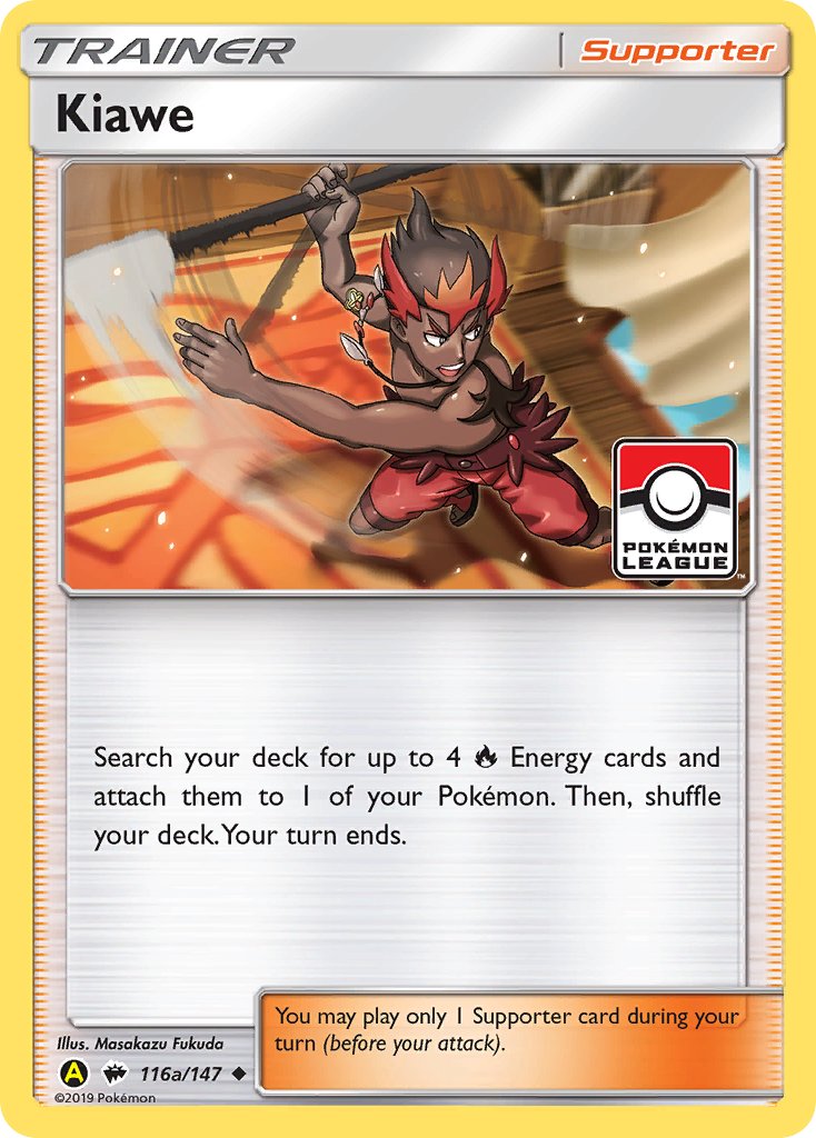 Kiawe 116a/147 Reverse Holo Pokémon League Promo (Unbroken Bonds Season 3) July 2019 - MissingNo.