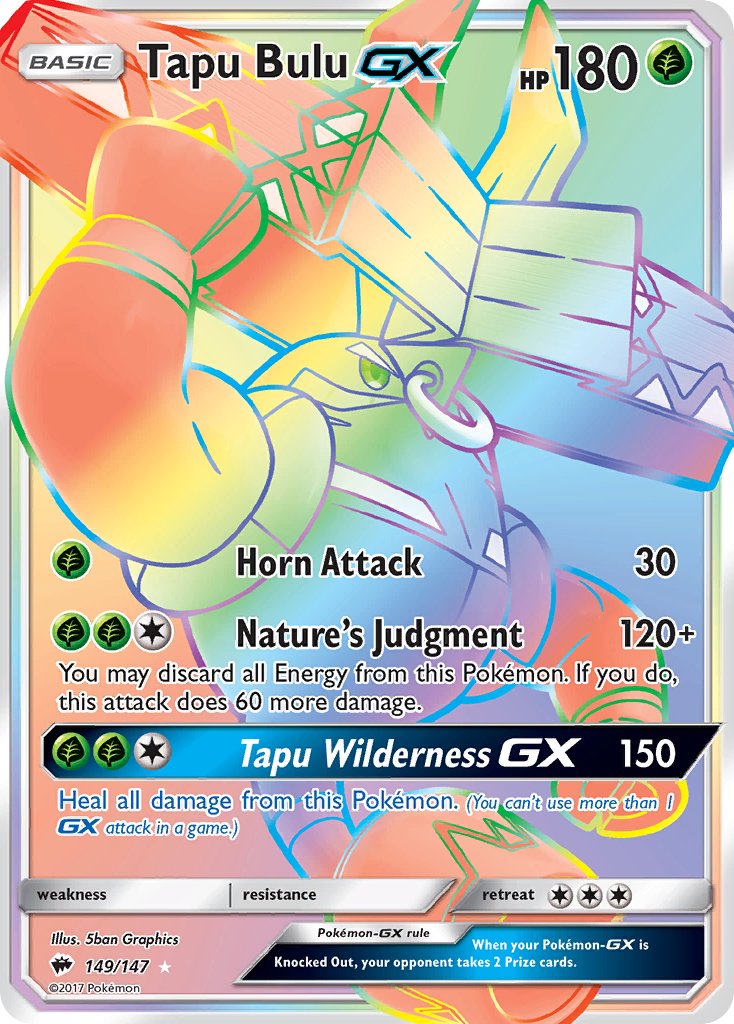 Tapu Bulu GX 149/147 Rainbow Secret Rare GX - MissingNo.
