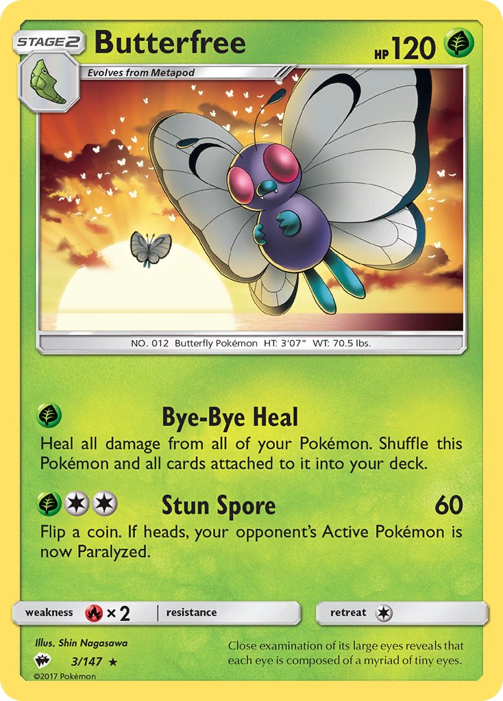 Butterfree 3/147 Reverse Rare - MissingNo.