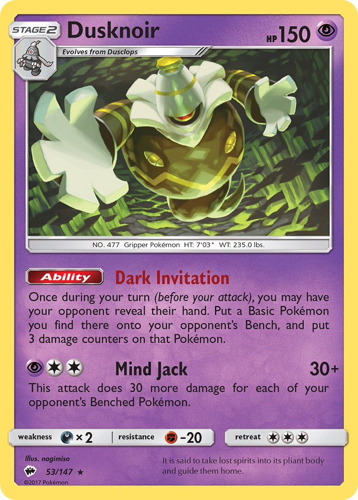 Dusknoir 53/147 Holo Rare - MissingNo.
