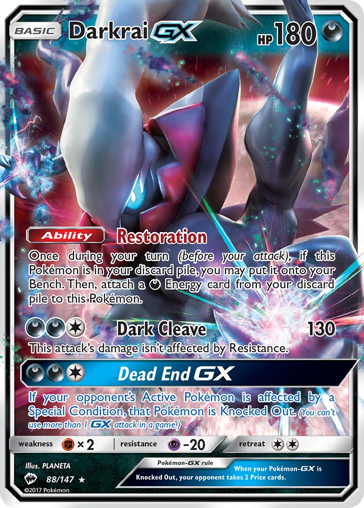 Darkrai GX 88/147 Holo Rare GX - MissingNo.