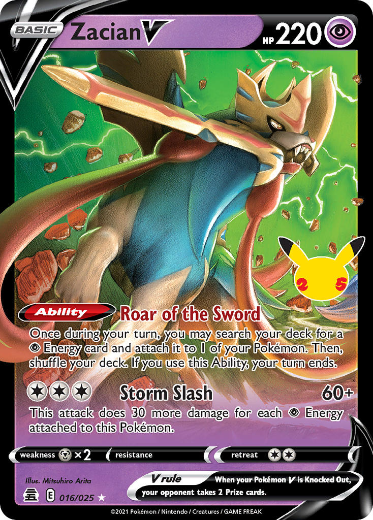 Zacian V 16/25 Holo Rare V