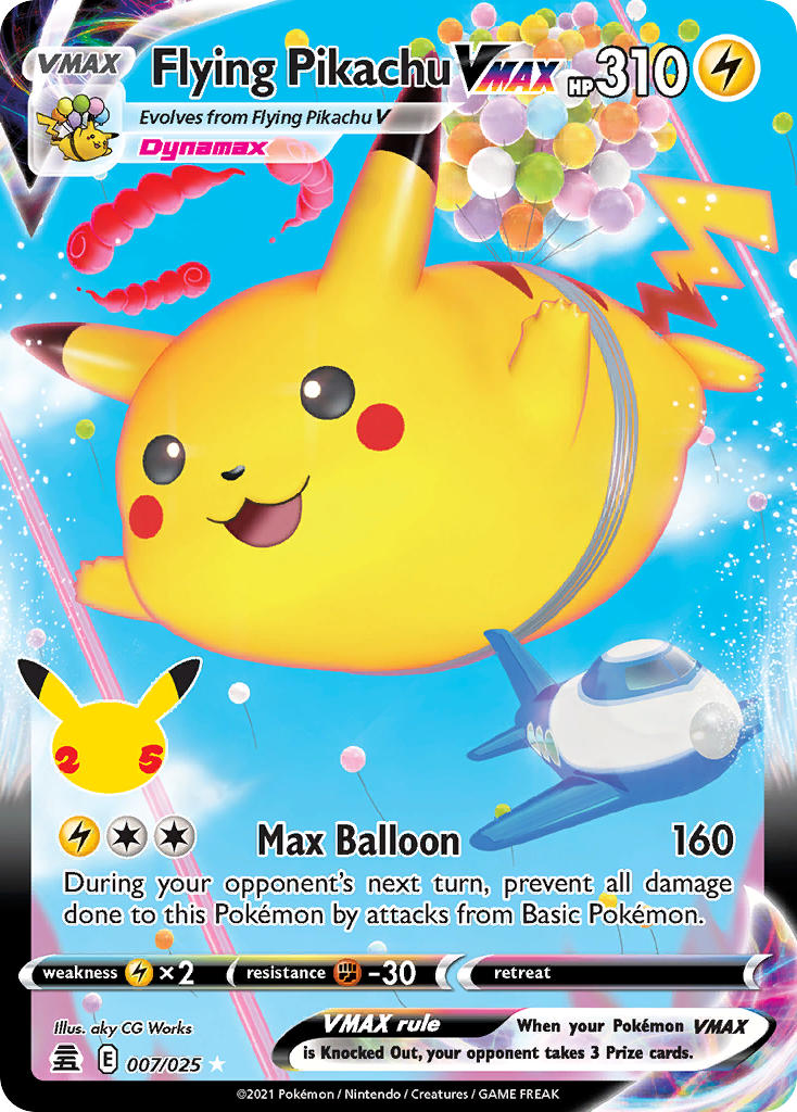 Flying Pikachu VMAX 7/25 Holo Rare VMAX