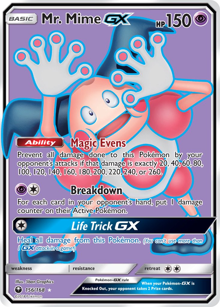 Mr. Mime GX 156/168 Holo Ultra Rare GX - MissingNo.