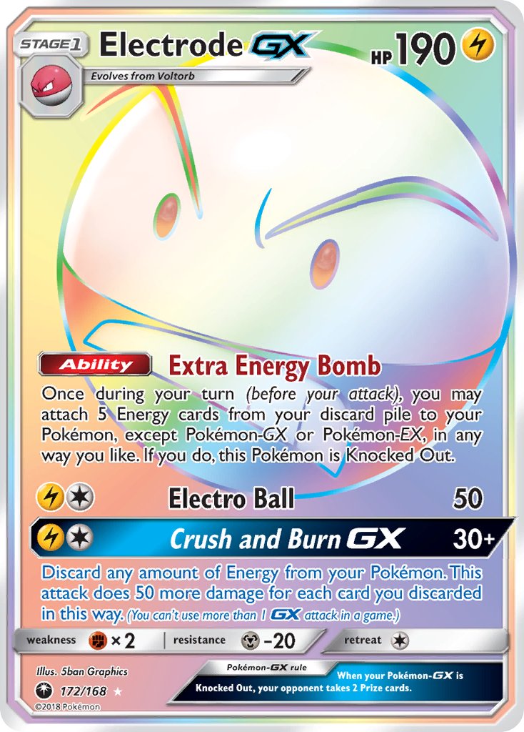 Electrode GX 172/168 Rainbow Secret Rare GX - MissingNo.