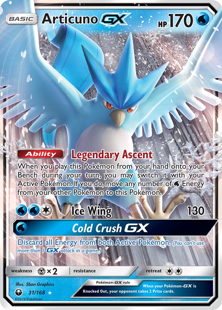 Articuno GX 31/168 Holo Rare GX - MissingNo.