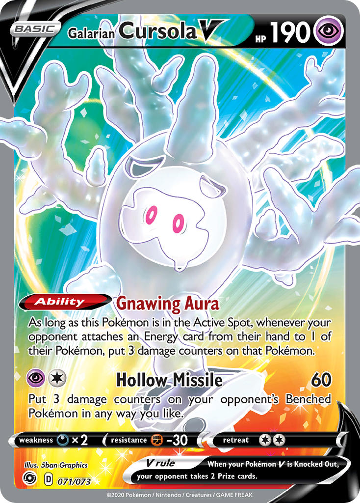 Galarian Cursola V 071/073 Holo Ultra Rare V - MissingNo.
