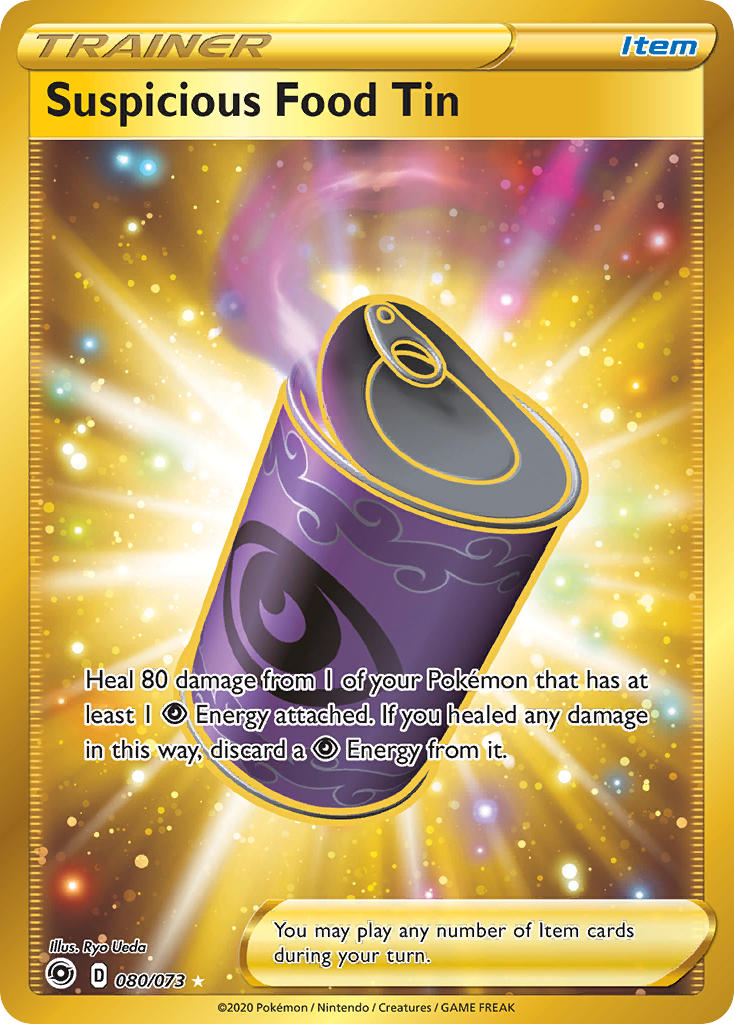 Suspicious Food Tin 80/73 Gold Secret Rare V