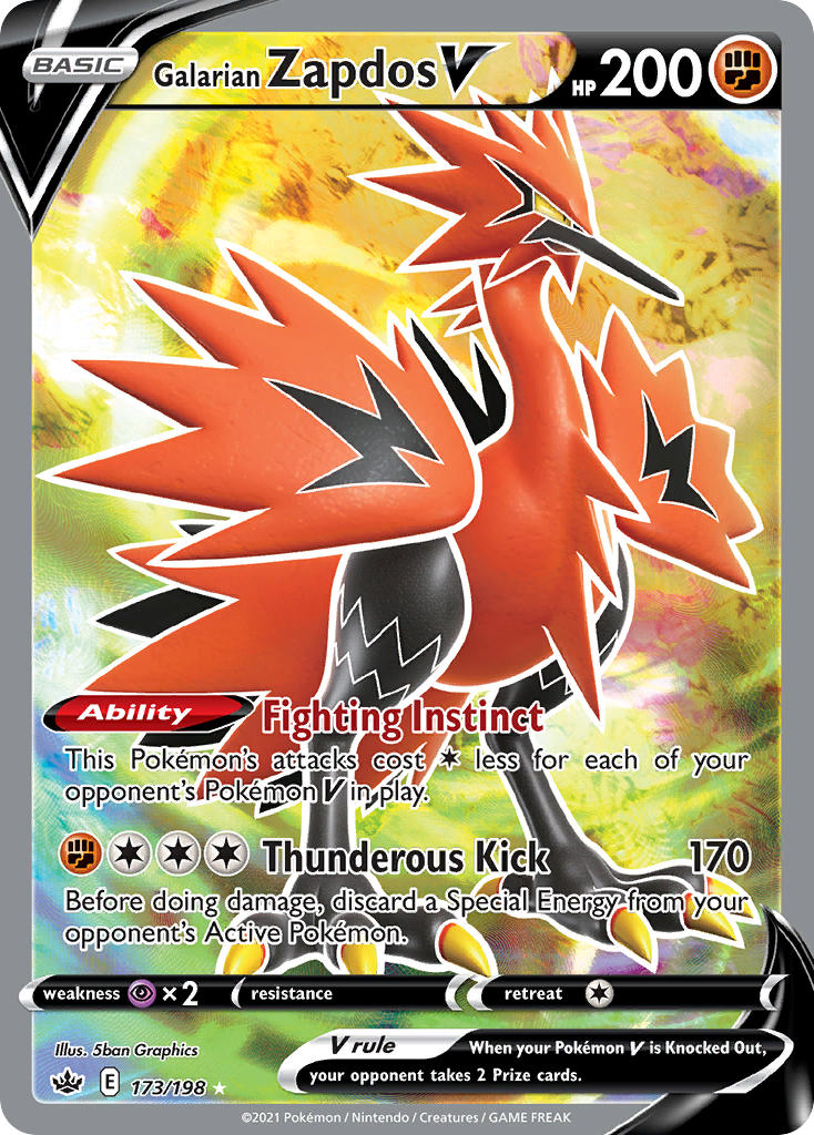Galarian Zapdos V 173/198 Holo Ultra Rare V