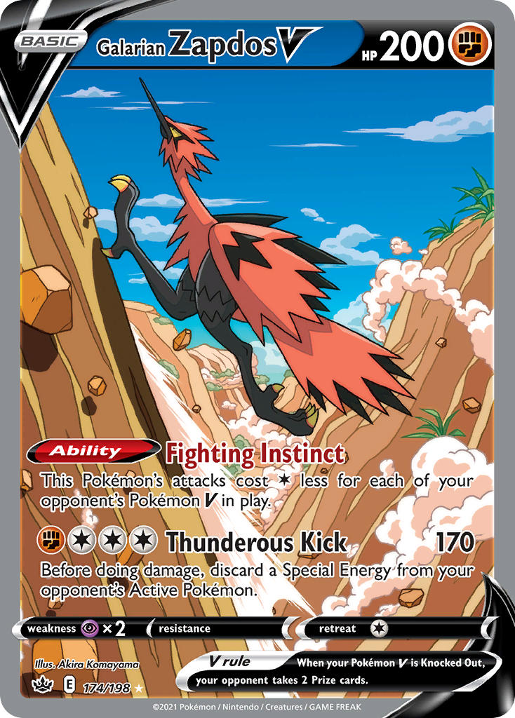 Galarian Zapdos V 174/198 Holo Ultra Rare V